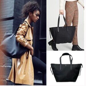 Botkier New York Large Black Nylon Weekender Lightweight Carry All tote